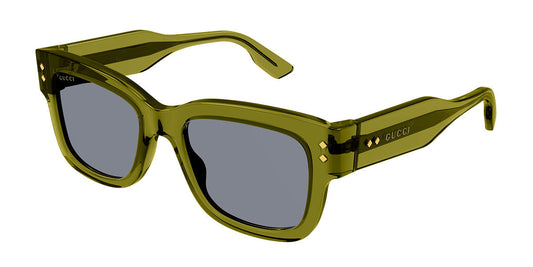 Gucci GG1217S Square Sunglasses in Grey/Green, front view