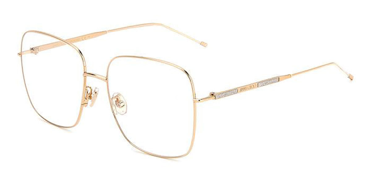Jimmy Choo JC366 Square Eyeglasses in Rose Gold, front view