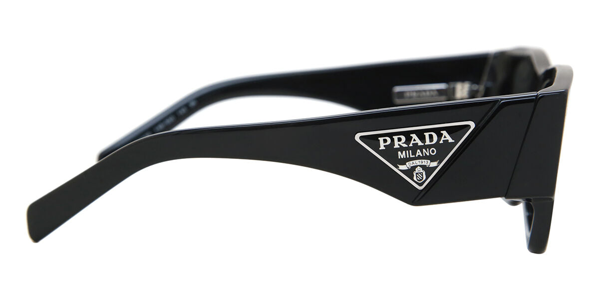 Prada PR10ZS Square Sunglasses in Grey Black, side view