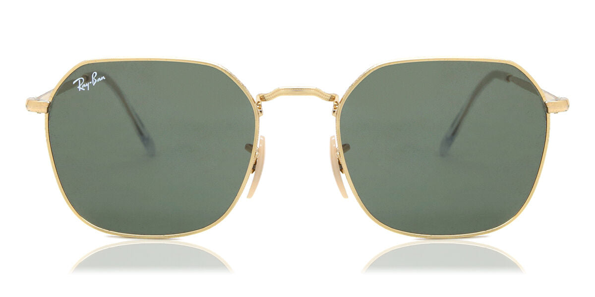 Ray-Ban RB3694 Geometric Sunglasses in Green/Gold, front view