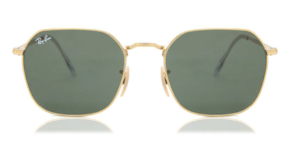 Ray-Ban RB3694 Geometric Sunglasses in Green/Gold, front view