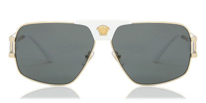 Versace VE2251S Pilot Sunglasses in Green / Gunmetal Grey, side view
