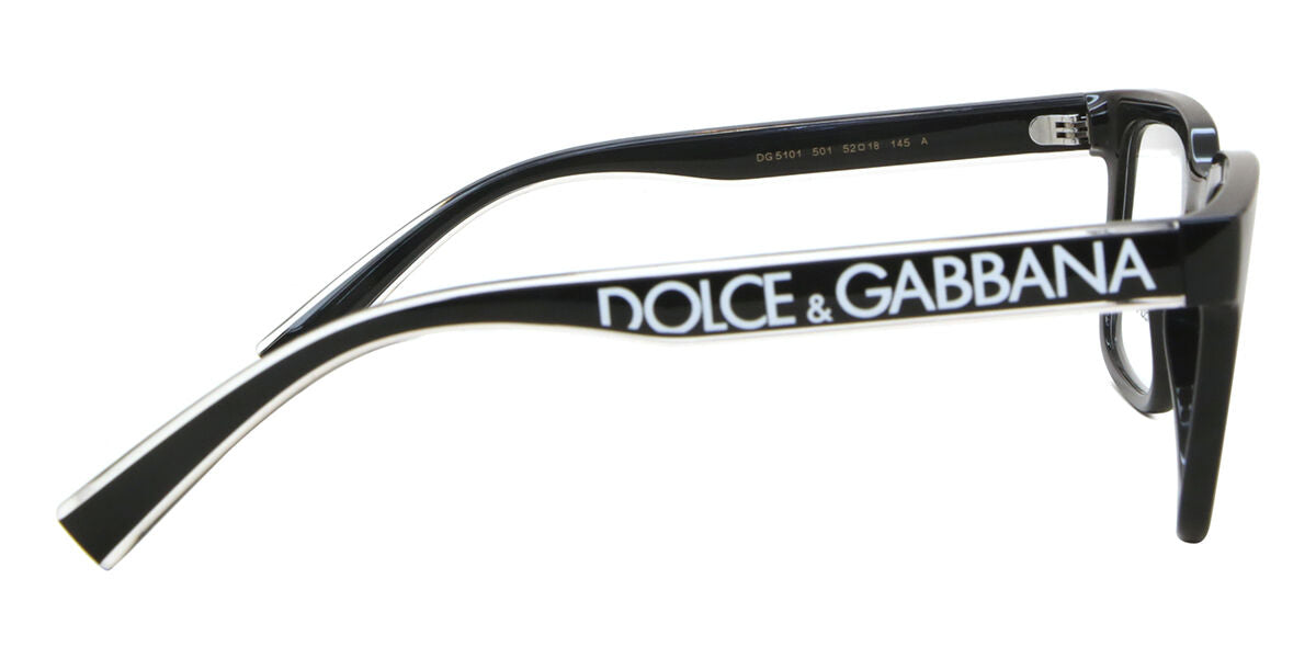 Dolce & Gabbana DG5101 Square Eyeglasses in Black, side view