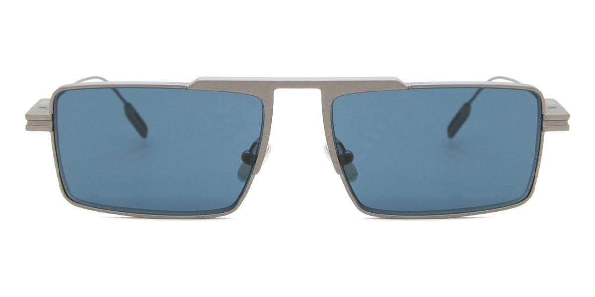 Zegna EZ0233/S Rectangle Sunglasses in Blue / Matte Palladium Silver, front view