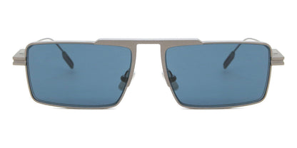 Zegna EZ0233/S Rectangle Sunglasses in Blue / Matte Palladium Silver, front view