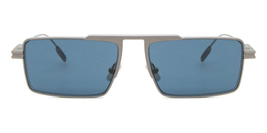 Zegna EZ0233/S Rectangle Sunglasses in Blue / Matte Palladium Silver, front view