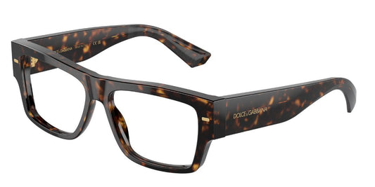 Dolce & Gabbana DG3379 Rectangle Eyeglasses in Dark Tortoise, front view