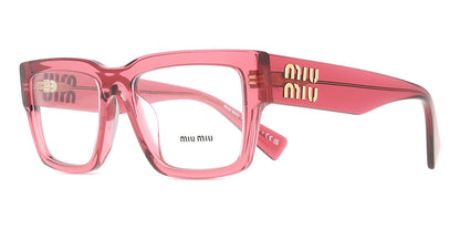 Miu Miu MU02XV Rectangle Eyeglasses in Transparent Burgundy, side view