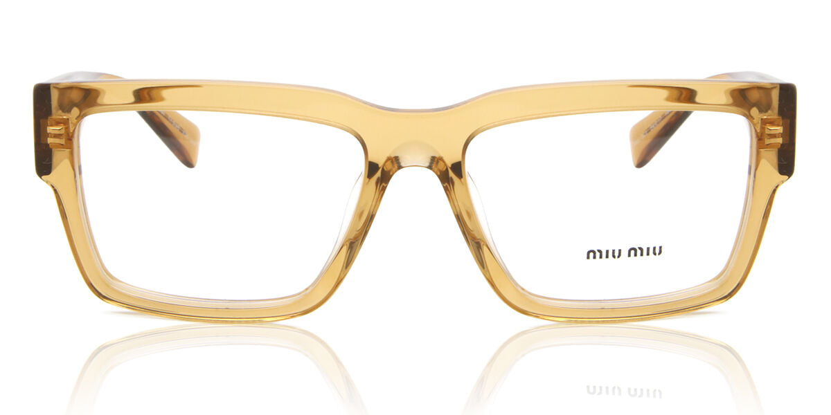 Miu Miu MU02XV Rectangle Eyeglasses in Transparent Orange, front view