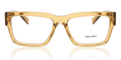Miu Miu MU02XV Rectangle Eyeglasses in Transparent Orange, front view