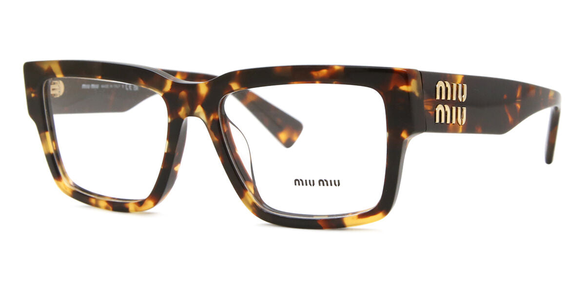 Miu Miu MU02XV Rectangle Eyeglasses in Honey Tortoise, side view