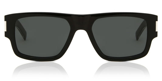 Saint Laurent SL659 Square Sunglasses in Black/Black, front view