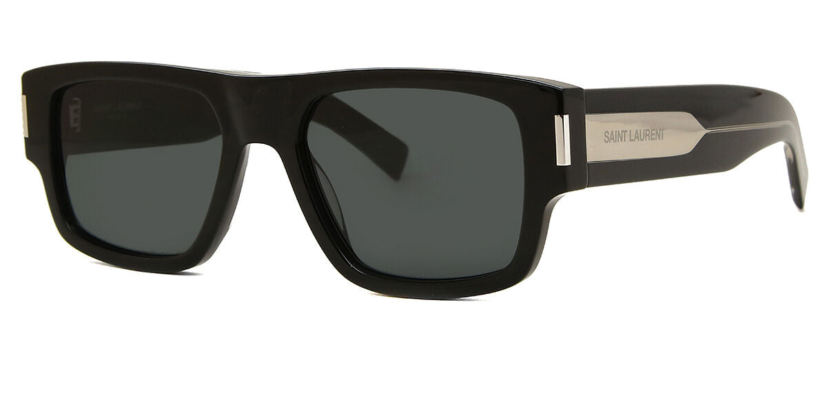 Saint Laurent SL659 Square Sunglasses in Black/Black, side view