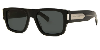 Saint Laurent SL659 Square Sunglasses in Black/Black, side view