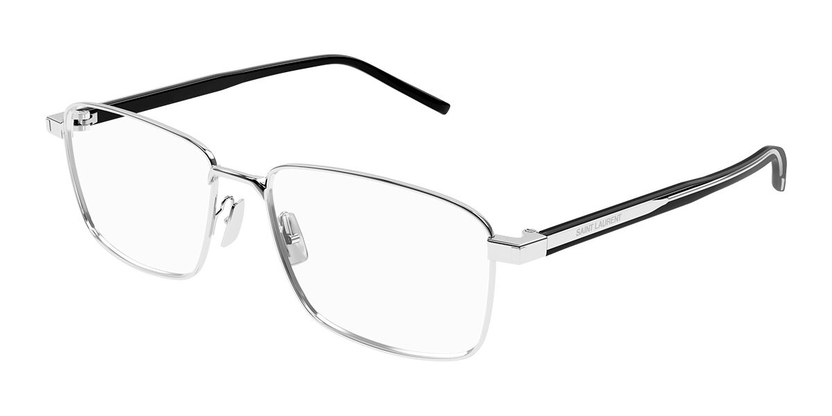 Saint Laurent SL666O Rectangle Eyeglasses in Silver, front view