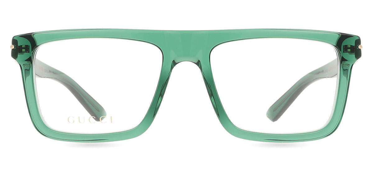 Gucci GG1504O Square Eyeglasses in Transparent Green, front view