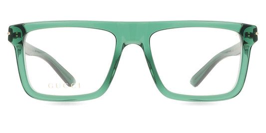 Gucci GG1504O Square Eyeglasses in Transparent Green, front view