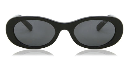 Miu Miu MU06ZS Oval Sunglasses in Dark Grey / Black, front view