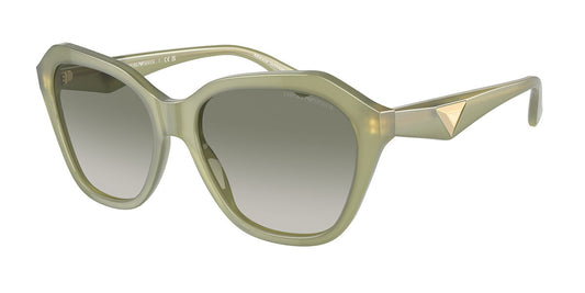Emporio Armani EA4221/S Geometric Sunglasses in Gradient Green Opaline Green, angle view
