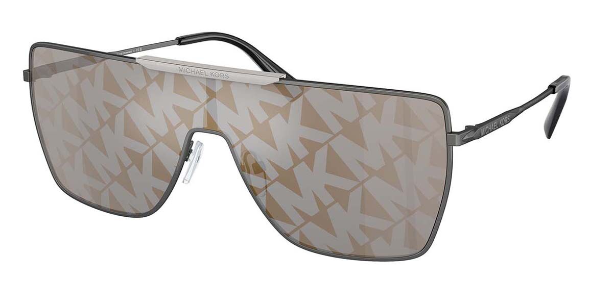 Michael Kors MK1152/S Geometric Sunglasses in Brown Mirror / Matte Gunmetal, front view