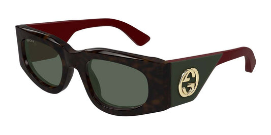 Gucci GG1664S Cat Eye Sunglasses in Green/Tortoise, front view