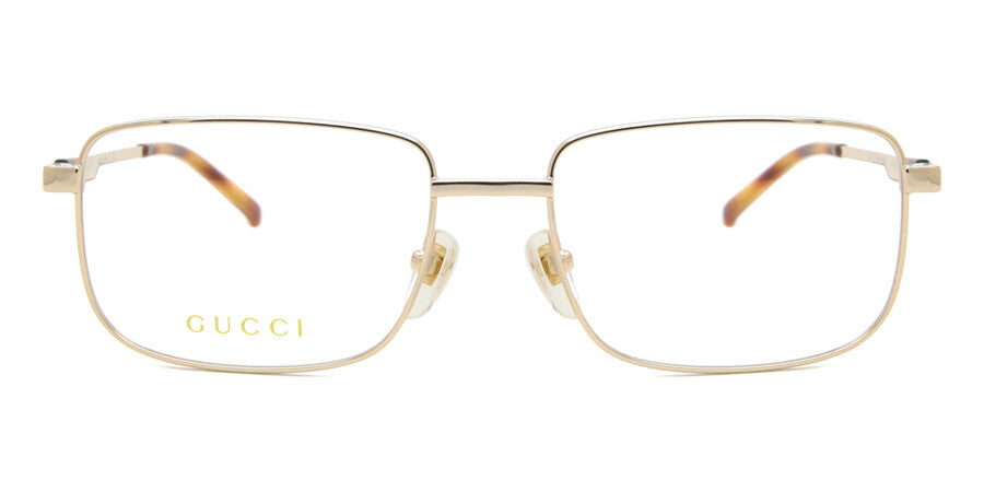 Gucci GG1678O Rectangle Eyeglasses in Clear Gold, front view