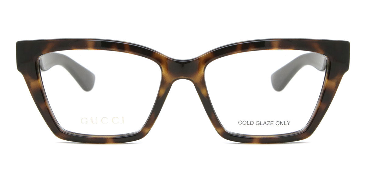 Gucci GG1715O Cat Eye Eyeglasses in Transparent / Tortoise, front view