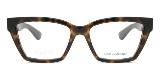 Gucci GG1715O Cat Eye Eyeglasses in Transparent / Tortoise, front view