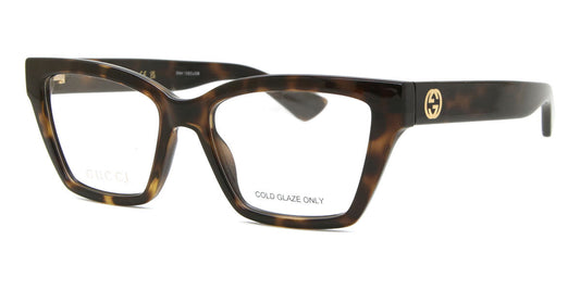 Gucci GG1715O Cat Eye Eyeglasses in Transparent / Tortoise, side view
