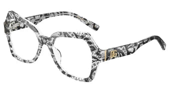 Dolce & Gabbana DG3429 Butterfly Eyeglasses in Pattern Black Lace White, detail view