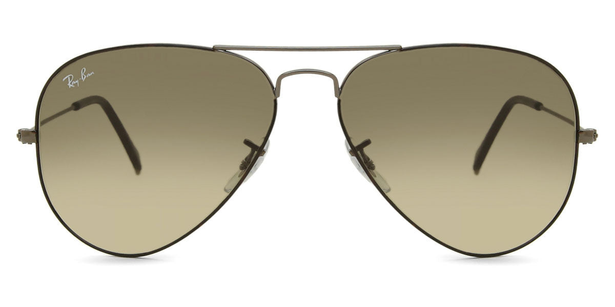 Ray-Ban RB3025 Aviator Sunglasses in Brown Vintage Gradient Black/Tortoise On Gunmetal, front view