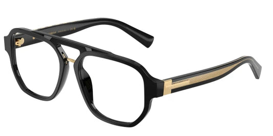Dolce & Gabbana DG3447 Pilot Eyeglasses in Black, front view