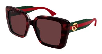 Gucci GG1861S Square Sunglasses in Red/Tortoise, angle view