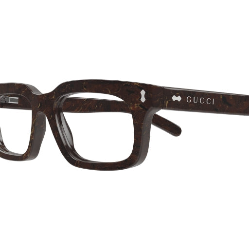 Gucci GG1711S in Clear Lenses With Brown Frame, detail view