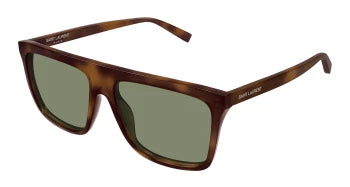 Saint Laurent SL904S Square Sunglasses in Yellow/Havana, angle view