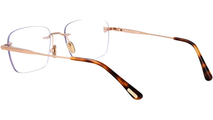 Tom Ford TF6117B Rectangle Eyeglasses in Shiny Rose Gold, back view