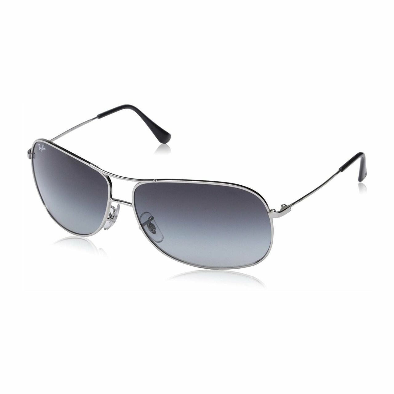 Ray-Ban RB3267 Aviator Sunglasses in Grey Silver, side view