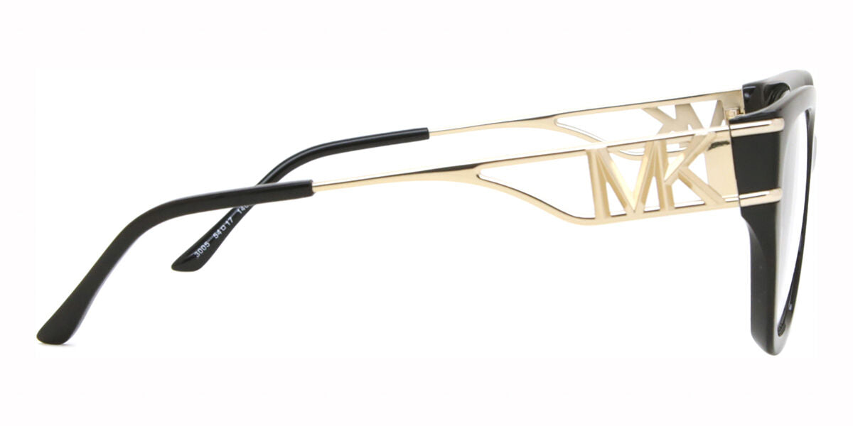 Michael Kors MK4140U Square Eyeglasses in Clear Black, angle view