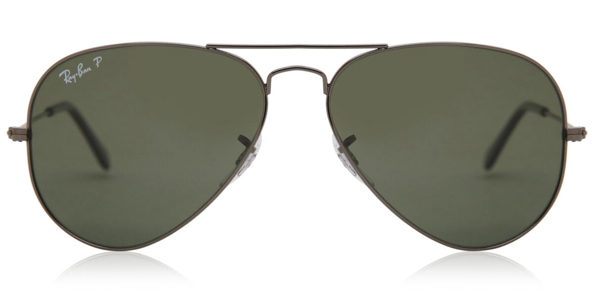 Ray-Ban RB3025I Aviator Sunglasses in Green Gunmetal, front view