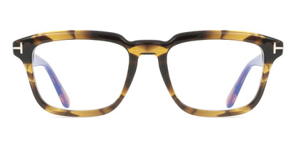 Tom Ford TF6032-B Rectangle Eyeglasses in Striped Yellow Tortoise, front view