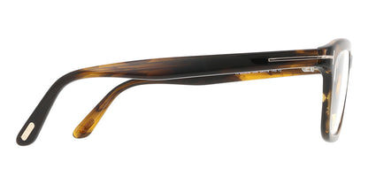 Tom Ford TF6032-B Rectangle Eyeglasses in Striped Yellow Tortoise, angle view