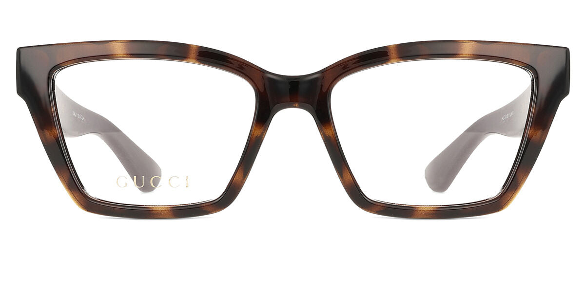 Gucci GG1715O Cat Eye Eyeglasses in Transparent / Tortoise (007), front view