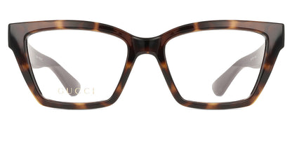 Gucci GG1715O Cat Eye Eyeglasses in Transparent / Tortoise (007), front view