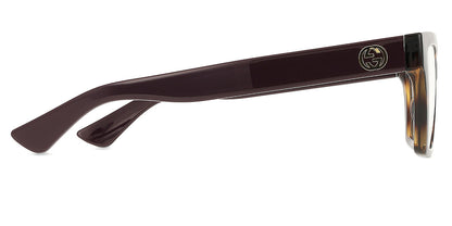 Gucci GG1715O Cat Eye Eyeglasses in Transparent / Tortoise (007), angle view