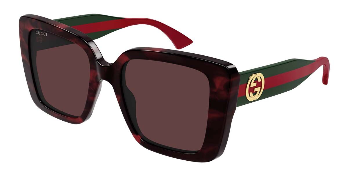 Gucci GG1861S Square Sunglasses in Red/Tortoise, front view