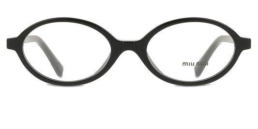 Miu Miu MU01XV Oval Eyeglasses in Black, front view