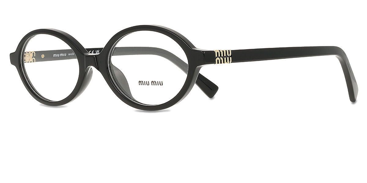 Miu Miu MU01XV Oval Eyeglasses in Black, side view