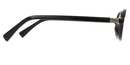 Miu Miu MU01XV Oval Eyeglasses in Black, angle view