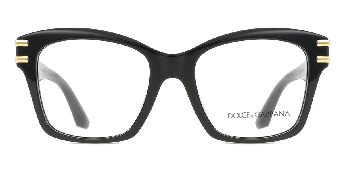 Dolce & Gabbana DG3419 Square Eyeglasses in Shiny Black, front view