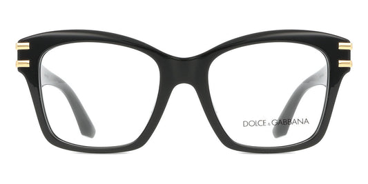 Dolce & Gabbana DG3419 Square Eyeglasses in Shiny Black, front view